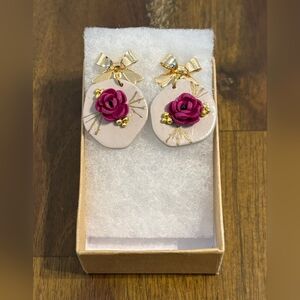Handmade Purple Flower Earings NEW!